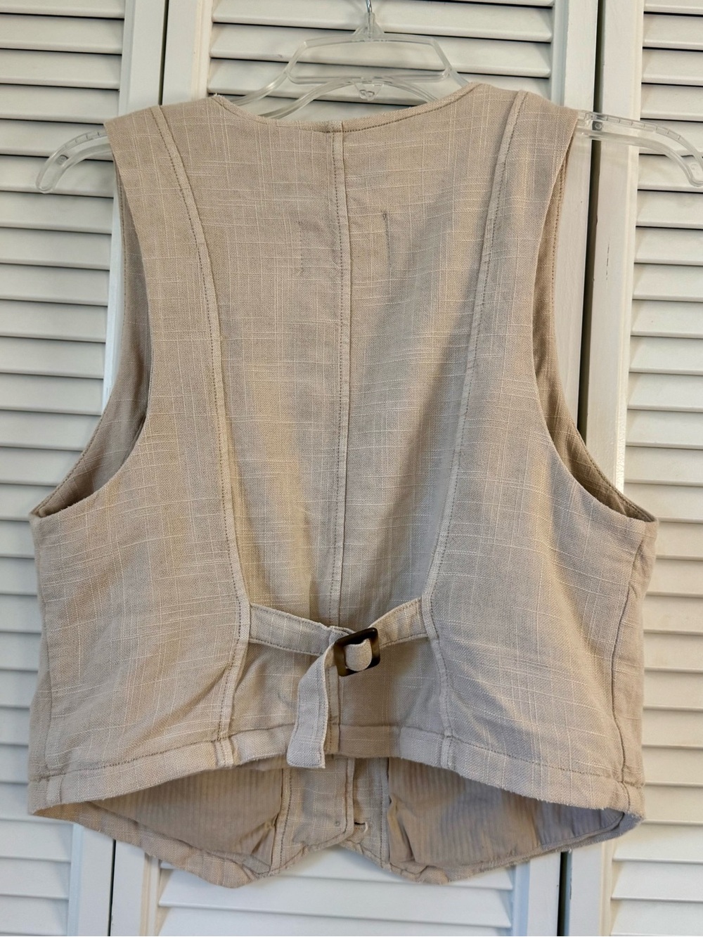 We the Free Free People Women’s Oatmeal Linen/ Viscose Vest Waistcoat Size M - Picture 2 of 8